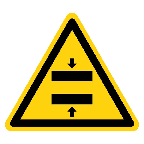 クラッシュハザードクロージングモールドシンボル記号、ベクトルイラスト、白い背景ラベル上で分離します。エプス10 — ストックベクタ