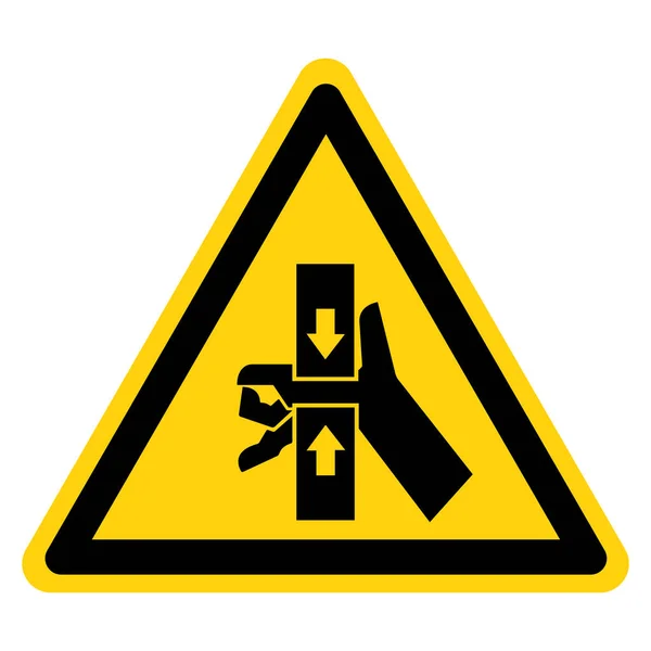Hand Crush kracht van boven-en onderkant symbool teken, vector illustratie, isoleren op witte achtergrond label. Eps10 — Stockvector