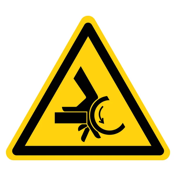 Señal de símbolo de punto de pellizco de rodillo de aplastamiento de mano, ilustración vectorial, aislamiento en la etiqueta de fondo blanco .EPS10 — Vector de stock