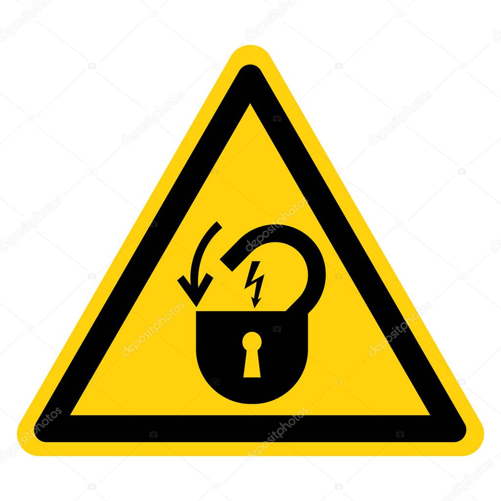 Lock Out Electrical Power Symbol Sign, Vector Illustration, Isolate On White Background Label .EPS10 
