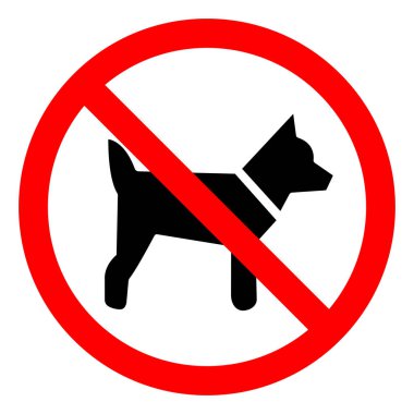 Hayır Köpekler Sembol Işareti, Vektör Çizim, Beyaz Arka Plan Etiketi üzerinde izole . Eps10 