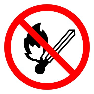 No Fire Ateşleme Sembol İşareti, Vektör İllüstrasyon, Beyaz Arka Plan Etiketi Üzerinde Yalıtma . Eps10 