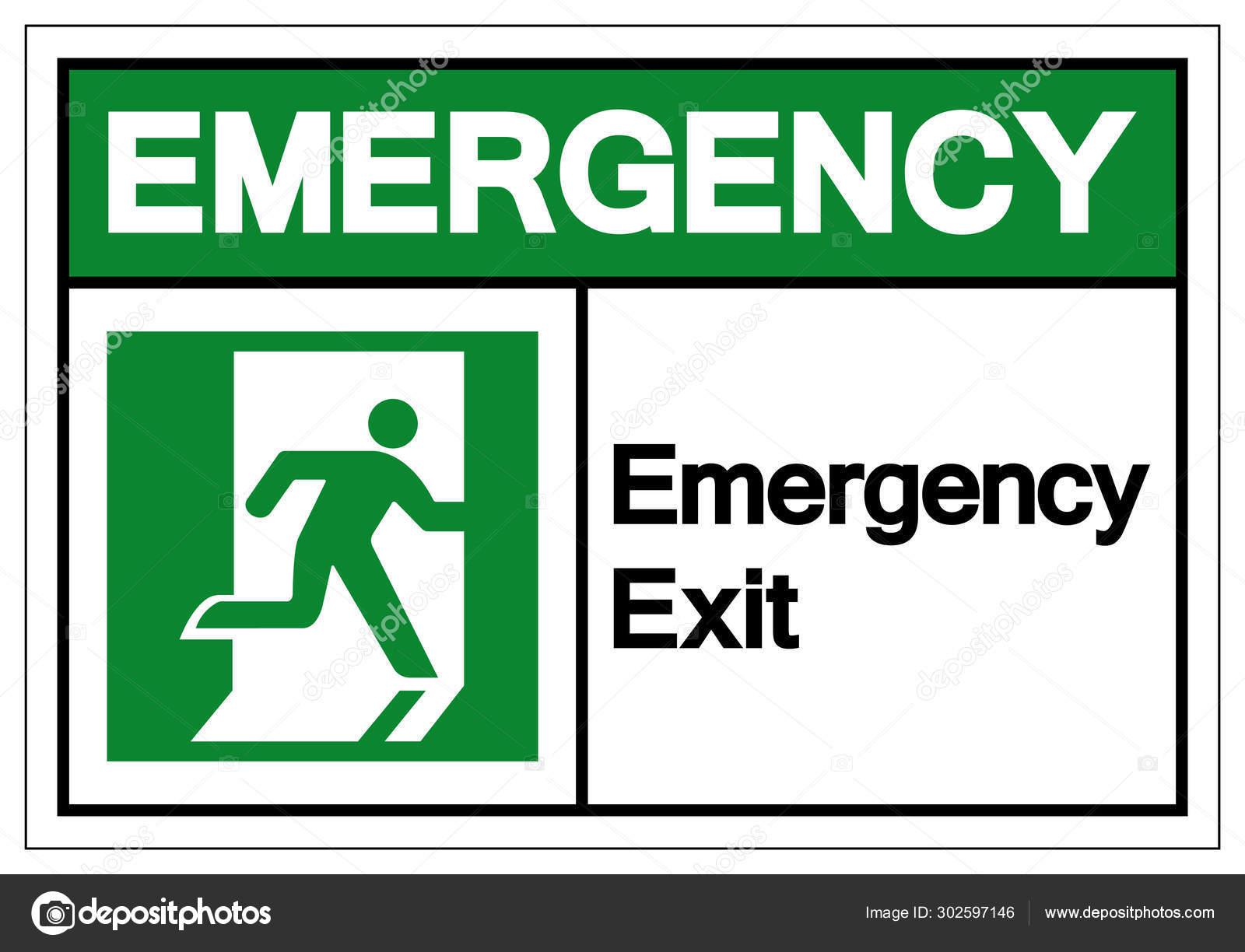 Emergency Exit Symbol Sign Vector Illustration Isolate On White Background Label Eps10 Vector Image By C Technicsorn Vector Stock