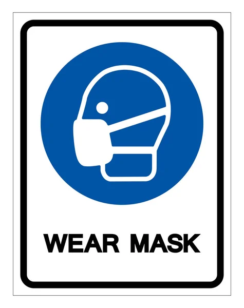 Mask Symbol Sign, Vector Illustration, Isolated On White Background Label. EPS10 — 스톡 벡터