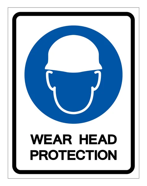 Wear Head Protection Symbol Sign,Vector Illustration, Isolated On White Background Label. EPS10 — Stock Vector