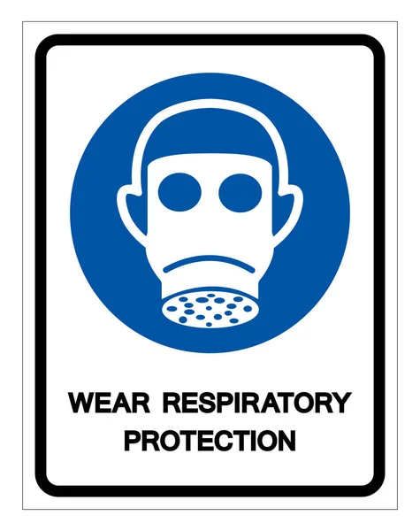 Use signo de símbolo de protección respiratoria, ilustración vectorial, aislado en la etiqueta de fondo blanco. EPS10 — Vector de stock