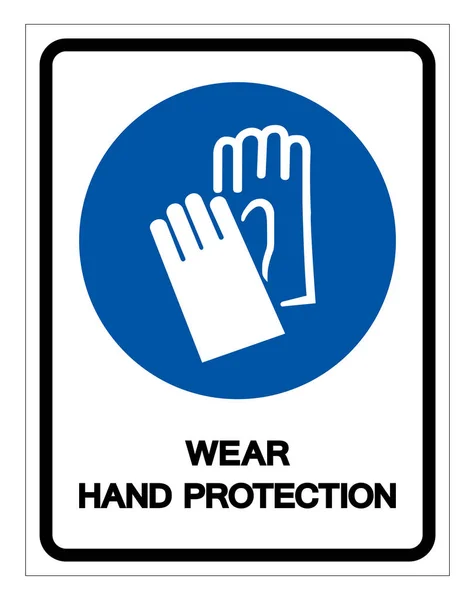 착용 손 보호 기호 기호, 벡터 일러스트 레이션, 흰색 배경 레이블에 격리. Eps10 — 스톡 벡터