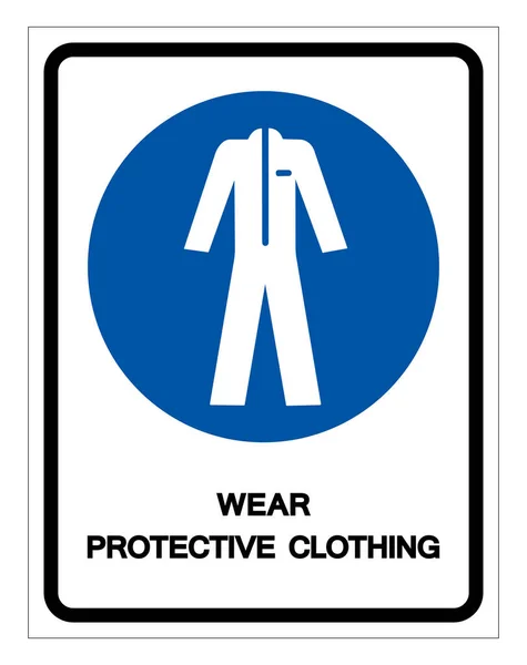 Use el signo de símbolo de ropa protectora, ilustración vectorial, aislado en la etiqueta de fondo blanco. EPS10 — Vector de stock