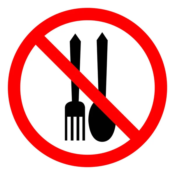 Nessun segno di simbolo consentito cibo, Illustrazione vettoriale, Isolare su etichetta di sfondo bianco .EPS10 — Vettoriale Stock