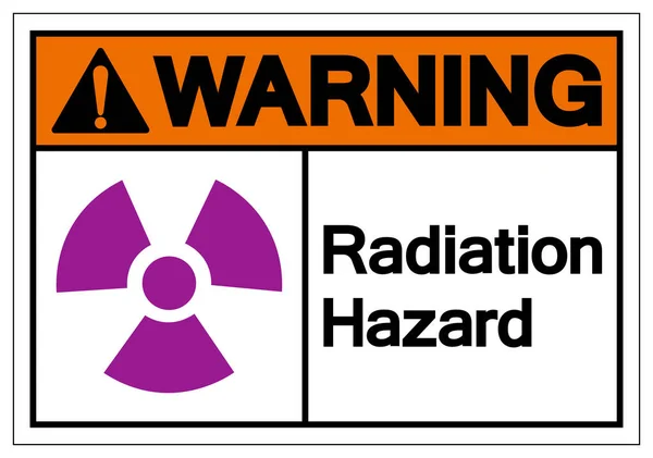Señal de símbolo de peligro de radiación de advertencia, ilustración vectorial, aislamiento en la etiqueta de fondo blanco. EPS10 — Archivo Imágenes Vectoriales