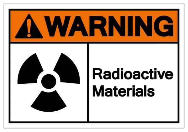 Uyarı Radyoaktif Maddeler Sembol İşareti, Vektör Çizimi, Beyaz Arka Plan Etiketini Yalıtın. Eps10 — Stok Vektör