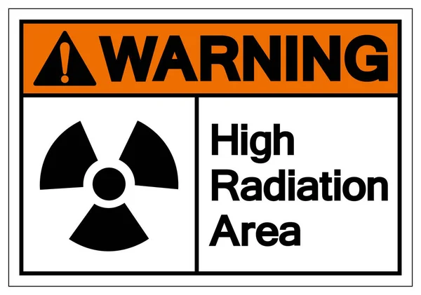 Warning High Radiation Area Symbol Sign, Vector Illustration, Isolate On White Background Label. EPS10 — Stock Vector