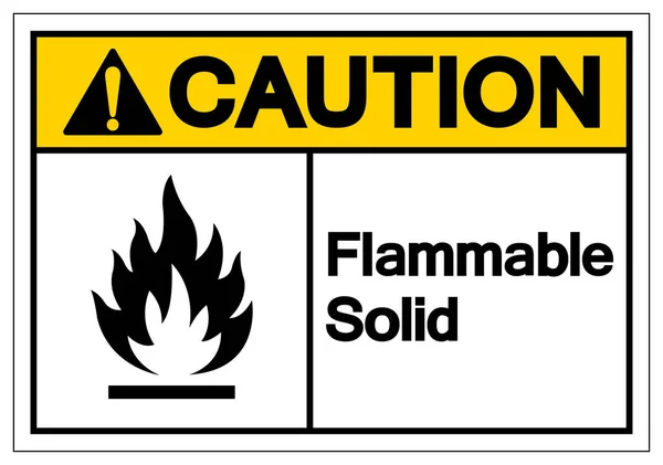 Caution Flammable Solid Symbol Sign ,Vector Illustration, Isolat — Stock Vector