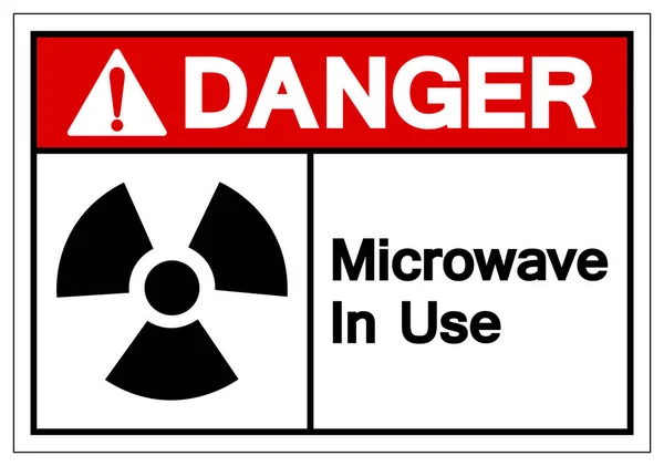 Danger Microwave In Use Symbol Sign, Vector Illustration, Isolate On White Background Label. EPS10 — Stock Vector