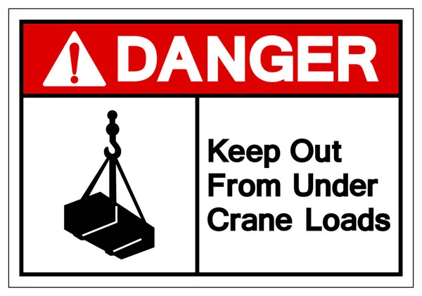 Danger Keep Out From Under Crane Loads Symbol Sign, Vector Illustration, Isolate On White Background Label .EPS10 — Stock Vector
