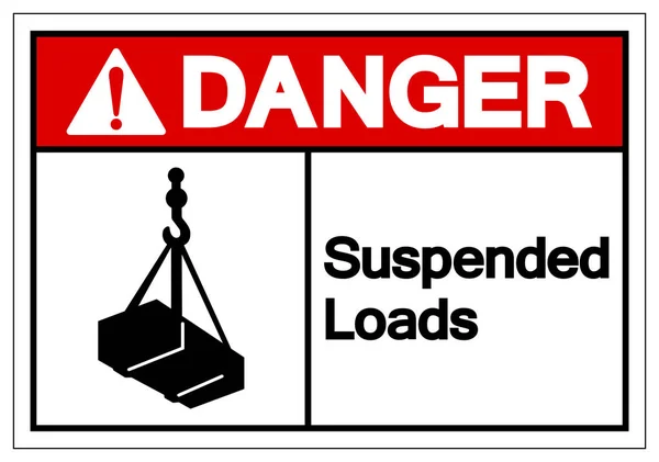 Sinal suspenso perigoso do símbolo das cargas, ilustração do vetor, isolado na etiqueta de fundo branca .EPS10 —  Vetores de Stock