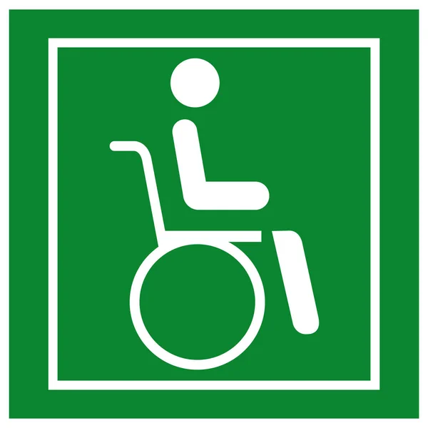 Symbole d'hôpital de fauteuil roulant, illustration vectorielle, isolement sur l'icône blanche de fond. PSE10 — Image vectorielle