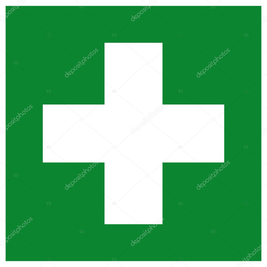 First Aid Station Symbol Sign, Vector Illustration, Isolated On White Background Label .EPS10 
