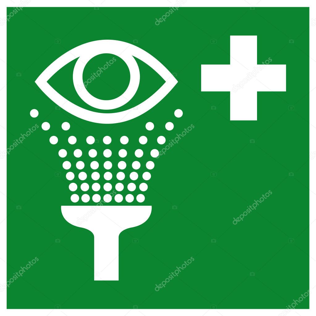 Eye Wash Station Symbol Sign, Vector Illustration, Isolate On White Background Label. EPS10 