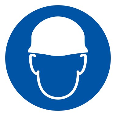 Aşınma Kafa Koruma Sembol İşareti,Vektör İllüstrasyon, Beyaz Arka Plan Etiketi Üzerine İzole. Eps10