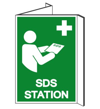 SDS Station Symbol Sign, Vector Illustration, Isolate On White Background Label .EPS10  clipart