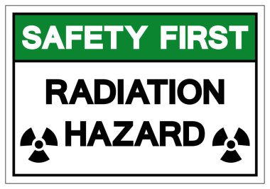 Güvenlik İlk Radyasyon Tehlike Sembolü İşareti, Vektör Çizimi, Beyaz Arka Plan Etiketiüzerinde izole. Eps10  