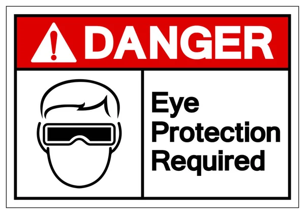 Опасность защиты глаз Требуется знак символа, векторная иллюстрация, изолировать на белом фоне этикетки. S10 — стоковый вектор