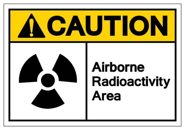 Caution Airborne Radioactivity Area Symbol Sign, Vector Illustration, Isolate On White Background Label. EPS10 — Stock Vector