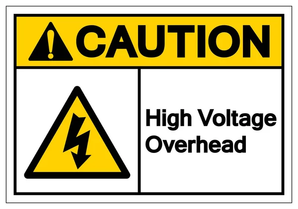 Caution High Voltage Overhead Symbol Sign, Vector Illustration, Isolate On White Background Label .EPS10 — Stock Vector