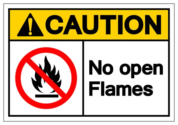 Caution No Open Flames Symbol Sign ,Vector Illustration, Isolate On White Background Label. EPS10 — Stock Vector