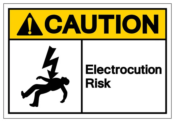 주의 감전 위험 기호 기호, 벡터 그림, 흰색 배경 레이블에 격리. Eps10 — 스톡 벡터