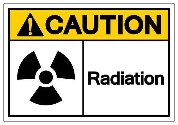 Dikkat Radyasyon Sembolü Işareti, Vektör Çizim, Beyaz Arka Plan etiketi üzerinde yalıtma. Eps10 — Stok Vektör