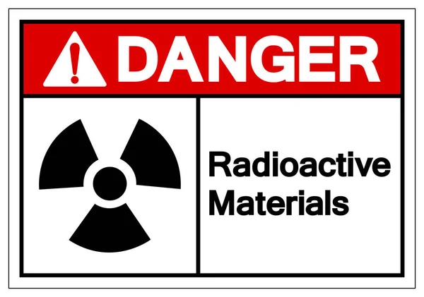 Tehlike Radyoaktif Maddeler Sembol İşareti, Vektör Çizimi, Beyaz Arka Plan Etiketini Yalıtın. Eps10 — Stok Vektör