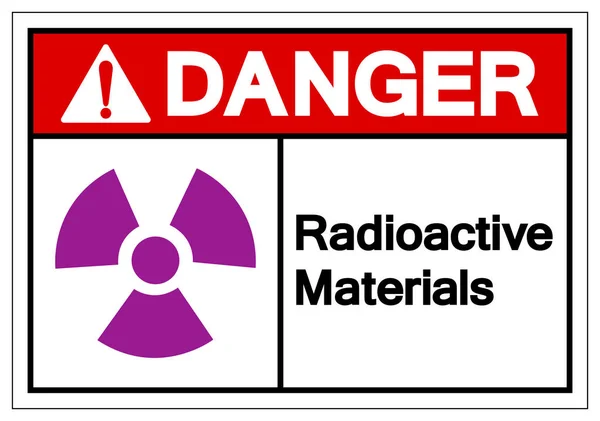 Tehlike Radyoaktif Maddeler Sembol İşareti, Vektör Çizimi, Beyaz Arka Plan Etiketini Yalıtın. Eps10 — Stok Vektör