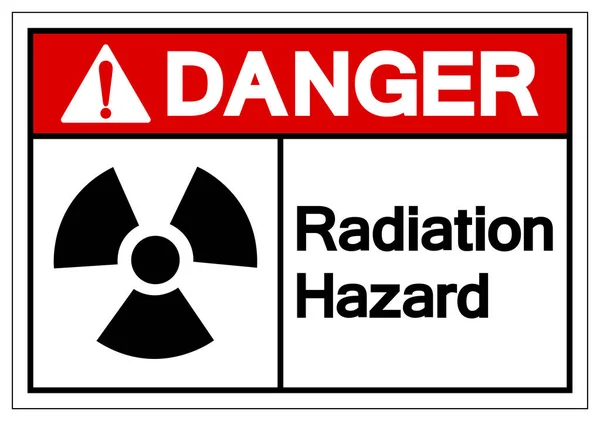 Sinal de Símbolo de Perigo de Radiação de Perigo, Ilustração de Vetor, Isolar na Etiqueta de Fundo Branca. EPS10 —  Vetores de Stock
