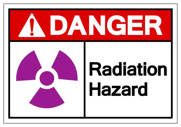 Pericolo radiazione Simbolo di pericolo Segno, Illustrazione vettoriale, Isolare su etichetta sfondo bianco. EPS10 — Vettoriale Stock