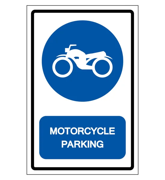 Signo de símbolo de estacionamiento de motocicleta, ilustración de vectores, aislamiento en la etiqueta de fondo blanco .EPS10 — Archivo Imágenes Vectoriales