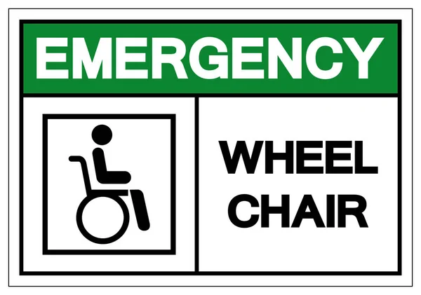 Symbole d'hôpital de fauteuil roulant d'urgence, illustration vectorielle, isolation sur l'icône blanche de fond. PSE10 — Image vectorielle
