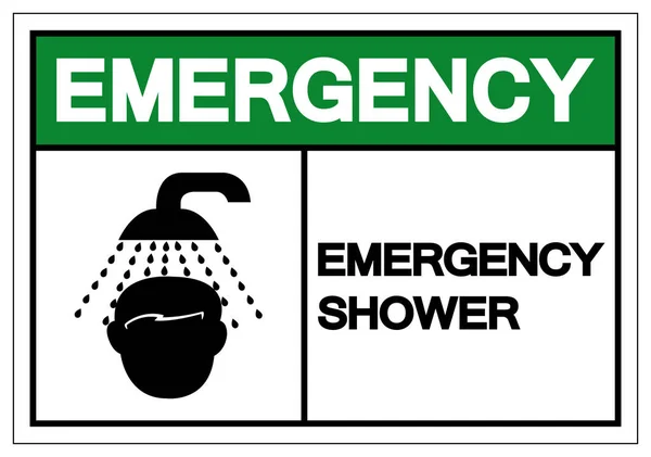 Emergency Shower Symbol Sign, Vector Illustration, Isolate On White Background Label. EPS10 — Stock Vector