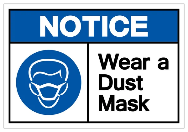 Nota Use un signo de símbolo de máscara de polvo, ilustración de vectores, aislamiento en la etiqueta de fondo blanco .EPS10 — Vector de stock