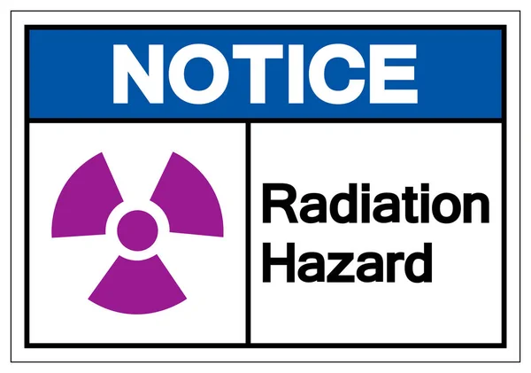 注意辐射危险符号符号、矢量插图、白色背景标签上的隔离。Eps10 — 图库矢量图片