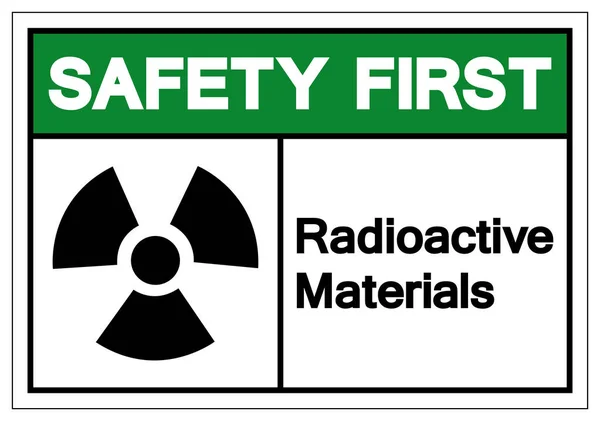 Güvenlik İlk Radyoaktif Malzemeler Sembol İşareti, Vektör Çizimi, Beyaz Arka Plan Etiketini Yalıtın. Eps10 — Stok Vektör
