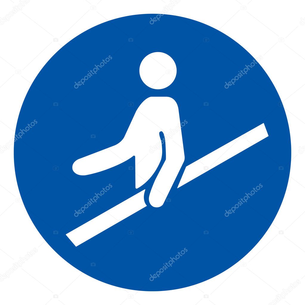 Use Handrail Symbol Sign,Vector Illustration, Isolated On White Background Label. EPS10