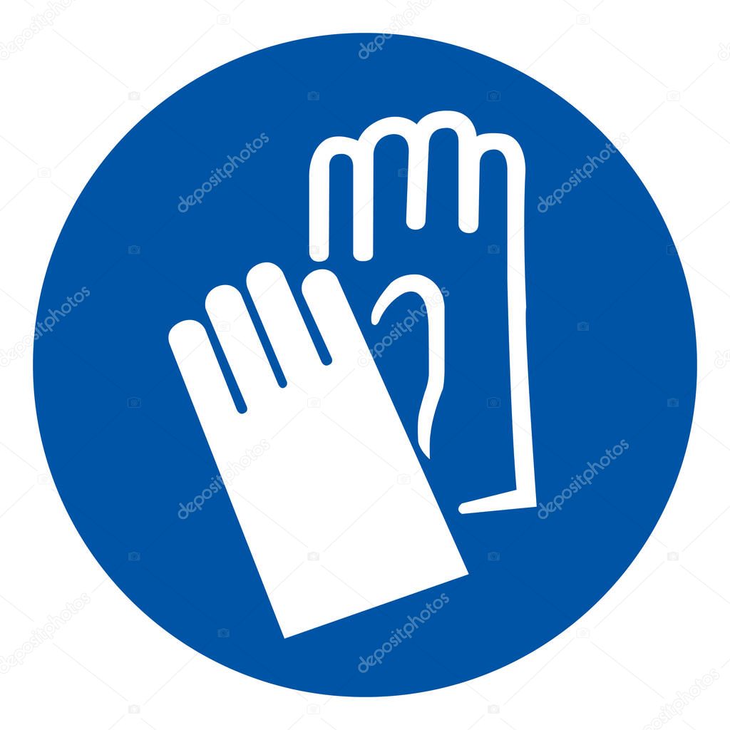 Wear Gloves Symbol Sign, Vector Illustration, Isolate On White Background Label .EPS10 