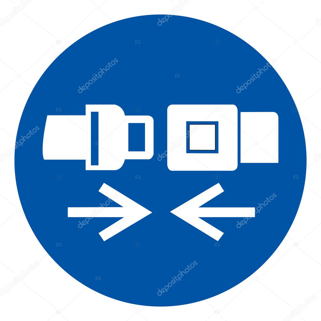 Wear Safety Belt Symbol Sign,Vector Illustration, Isolated On White Background Label. EPS10