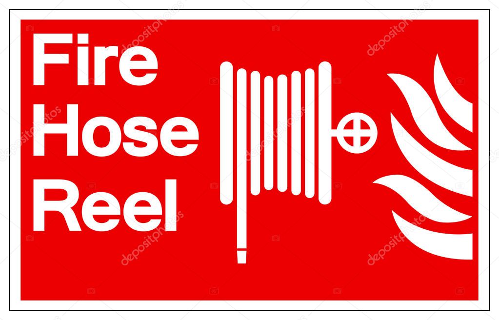 Fire Hose Reel Symbol Sign, Vector Illustration, Isolate On White Background Label. EPS10 