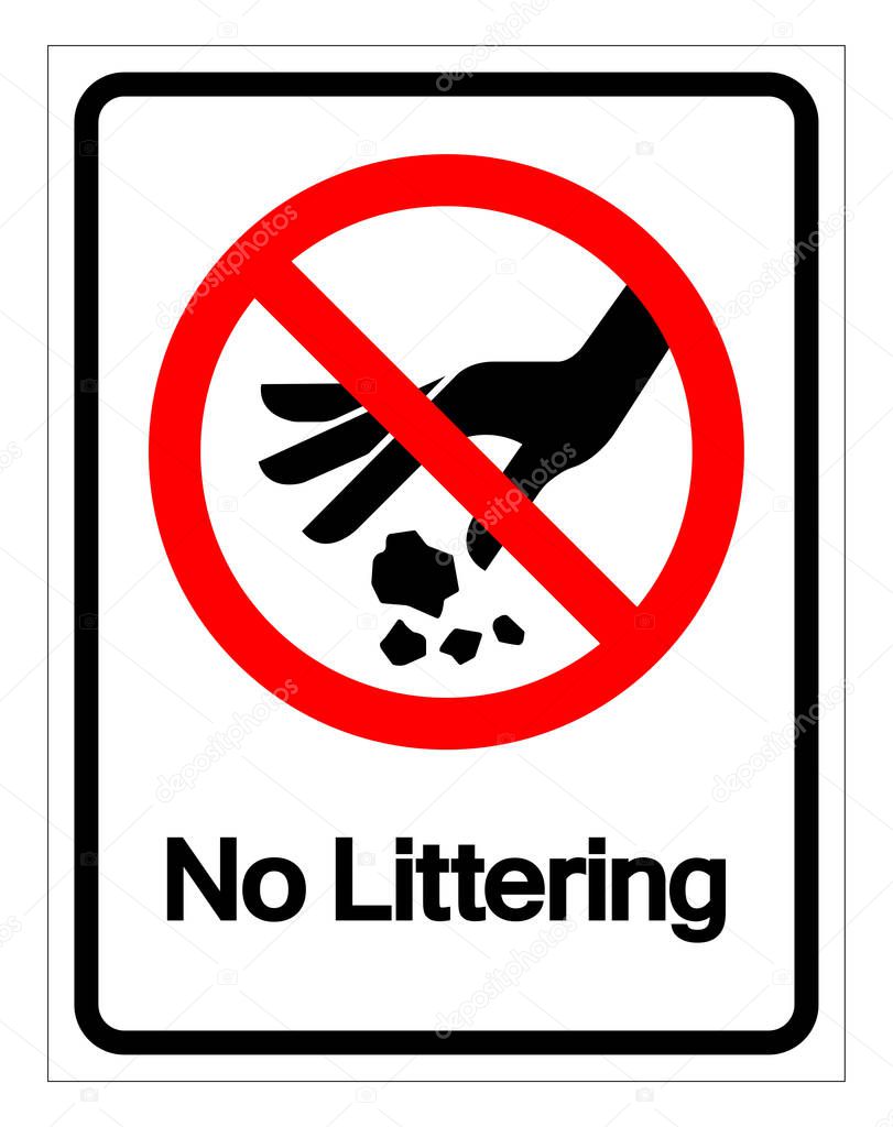 No Littering Symbol Sign, Vector Illustration, Isolate On White Background Label .EPS10 