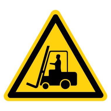 Forklift Sembol İşareti,Vektör Çizimi, Beyaz Arka Plan Etiketine Dikkat Edin. Eps10 