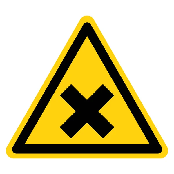 Vorsicht irritierendes Symbol gelbes Schild, Vektorabbildung, auf weißem Hintergrundetikett isolieren. eps10 — Stockvektor