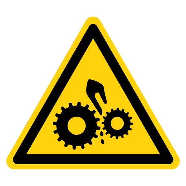 Gefahr beweglichen Maschinen Symbol Beschilderung, Vektorillustration, isolieren auf weißem Hintergrund Etikett. eps10 — Stockvektor